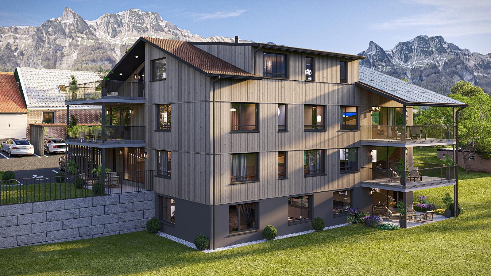 Mehrfamilienhaus Rendering